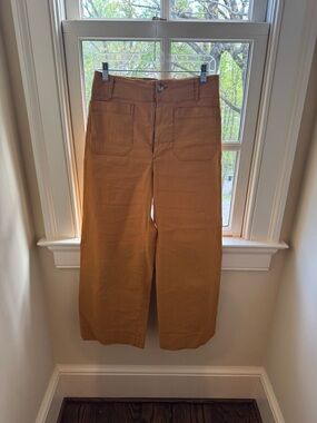 Mauve Wide Leg Ankle Pants in Warm Camel